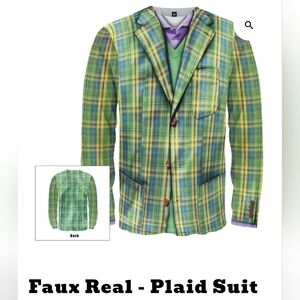 Halloween Faux Real Colorful Plaid Suit Photorealistic Graphic Tee!